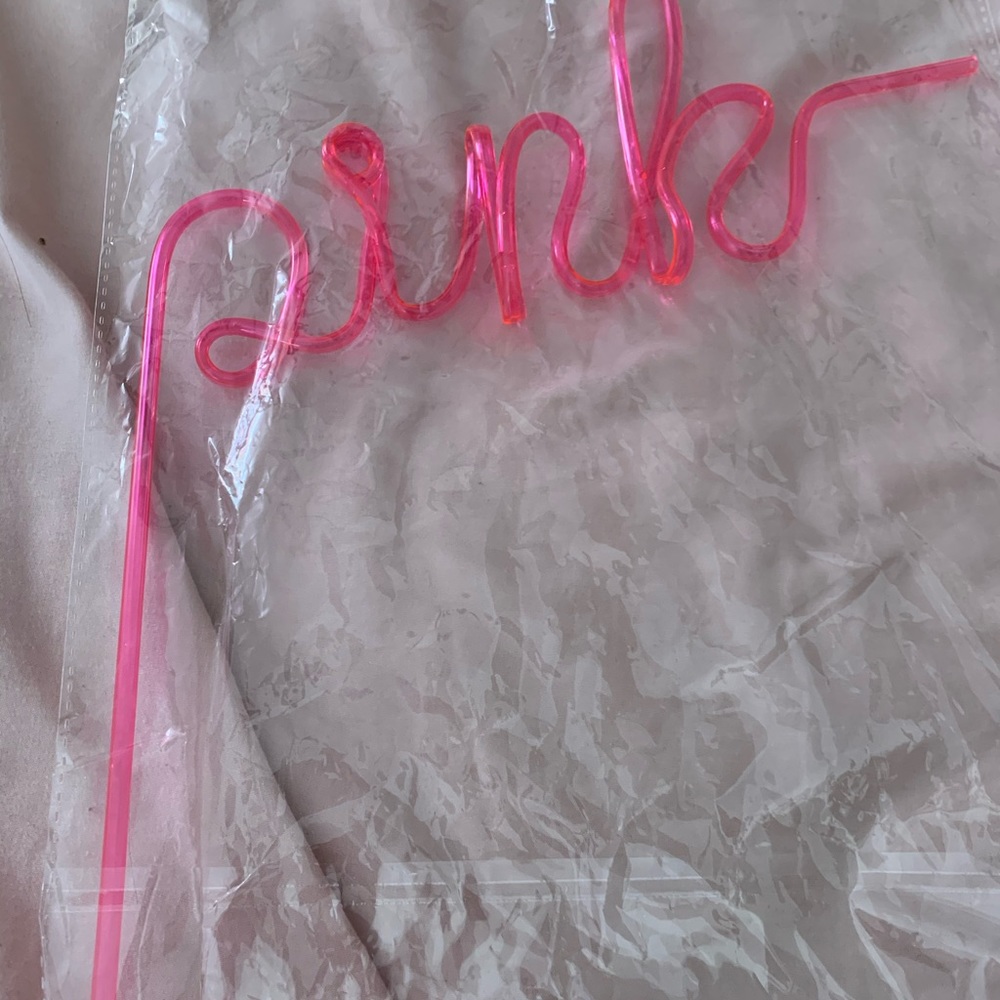 Vs pink rare HTF oversized straw